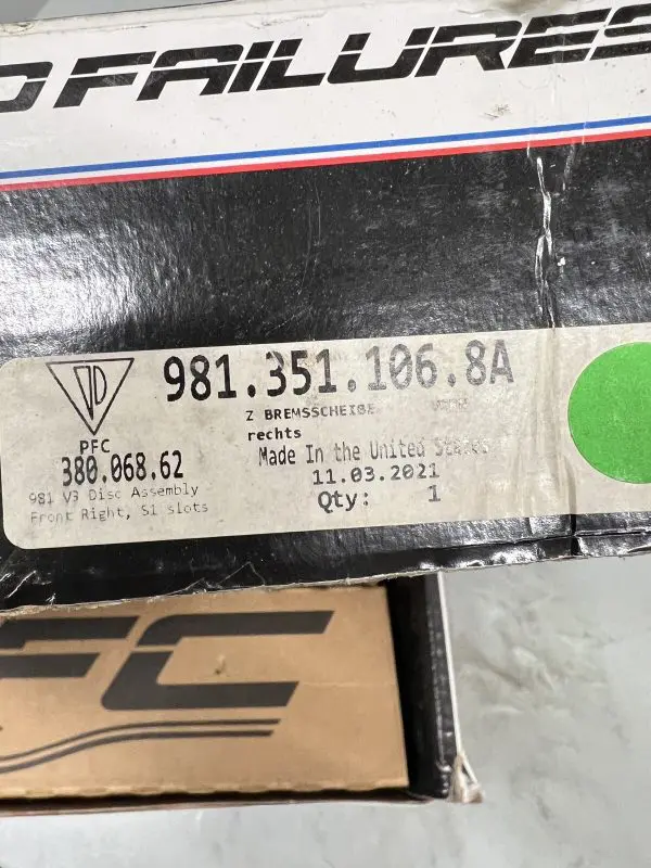 981.351.106.8A Front Right Brake Rotor Disk Porsche Cayman GT4 Clubsport 981 - Image 14