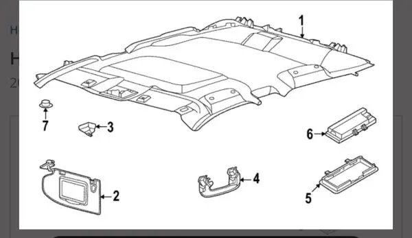 OEM FORD MAVERICK ROOF HEADLINER CEILING PANEL 2022 2023 2024 nz6z6051916ma - Image 3