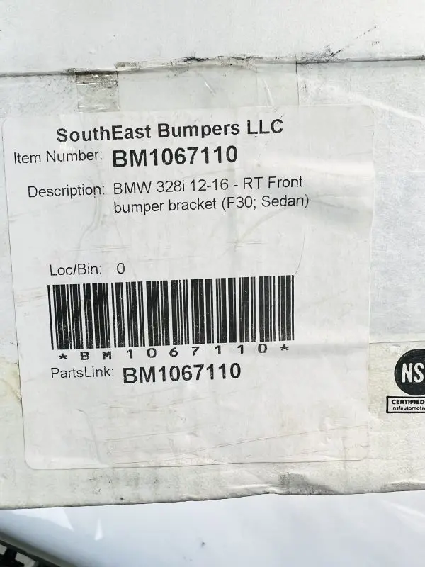 BM1067110 2012 2013 2014 2015 2016 BMW 3 SERIES 328i FRONT RIGHT BUMPER BRACKET - Image 12
