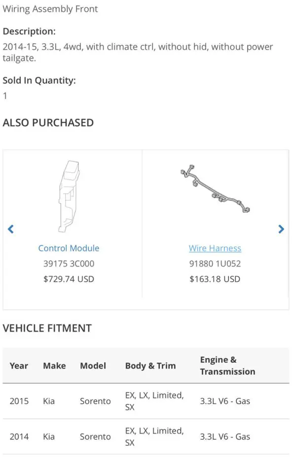 2014 2015 KIA SORENTO FRONT ENGINE WIRING HARNESS OEM GENUINE 91250-1U062 - Image 12