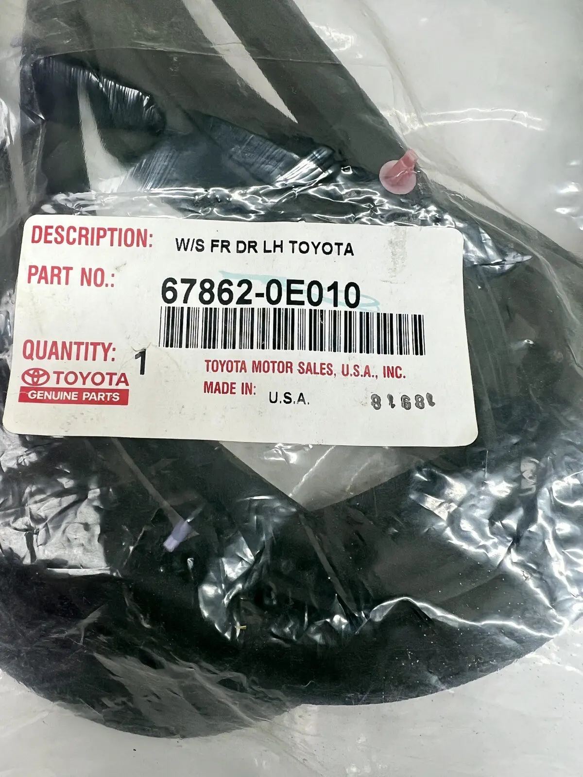2004 2005 2006 2007 2008 2009 LEXUS RX350 RX330 FRONT LEFT DOOR OEM WEATHERSTRIP - Image 3