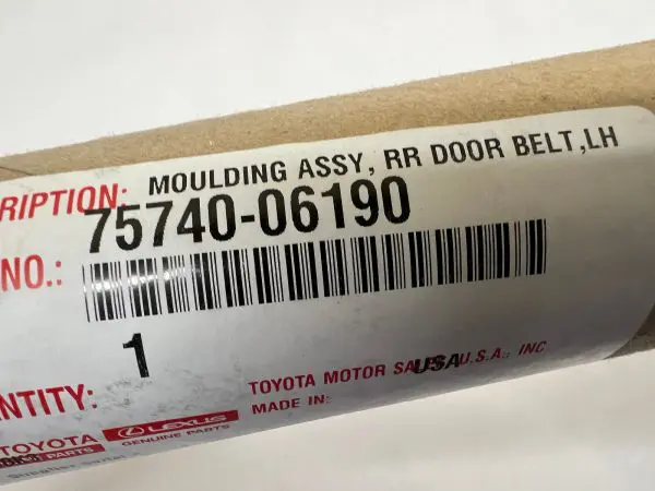 75740-06190  2018-2021 2022 2023 toyota camry rear left door belt molding oem - Image 11