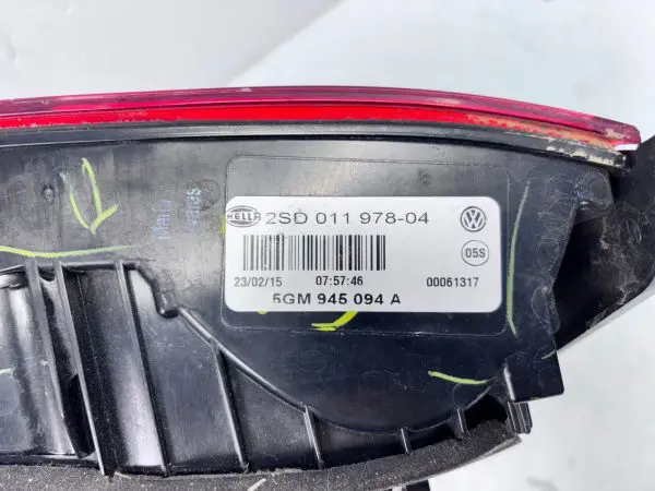 2SD01197804  2015 2016 2017 VW GOLF GTI HALOGEN REAR RIGHT INNER OEM TAIL LIGHT - Image 13