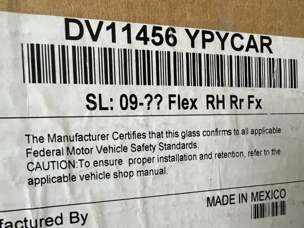 dv11456ypy 2009-2016 2017 2018 2019 Ford Flex Rear Right Vent Window Glas OEM - Image 14