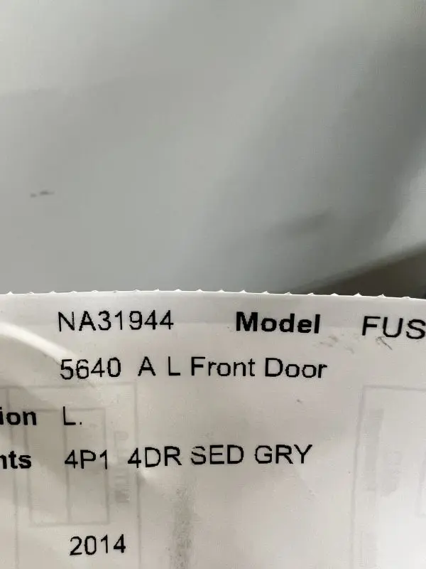 2013 2014 2015 2016 2017 2018 2019 2020 Ford Fusion Front Left OEM Door Grey - Image 12