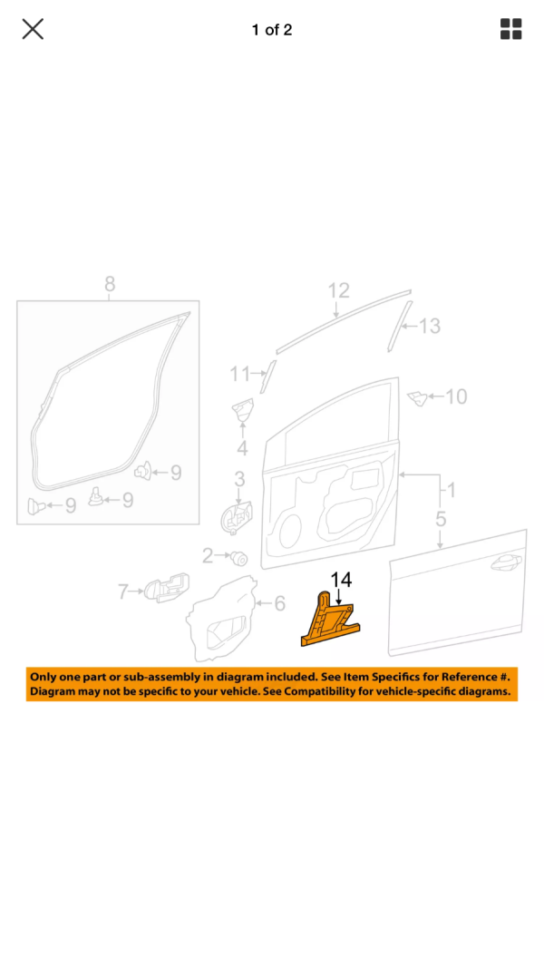 2014 2015 TOYOTA PRIUS FRONT DOOR RIGHT SIDE PROTECTOR NEW 6785547020 - Image 9
