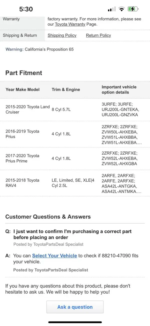 8821047090 TOYOTA CRUISE CONTROL RADAR LAND CRUISER OEM RAV4 PRIUS PRIUS PRIME - Image 4