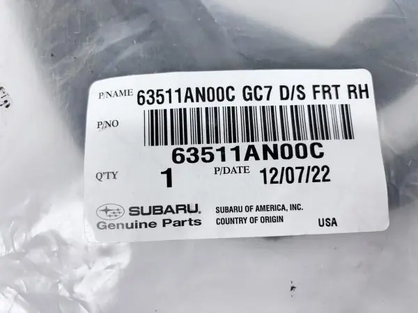 OEM 2020-2023 2024 2025 SUBARU LEGACY FRONT RIGHT DOOR WEATHERSTRIP 63511an00c - Image 3