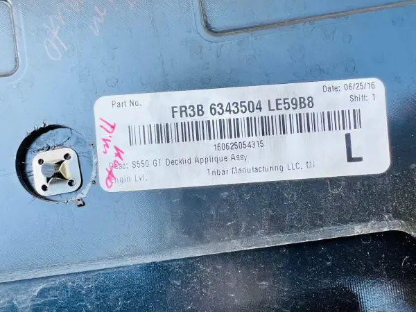 2015 2016 2017 FORD MUSTANG TRUNK DECK LID WITH CAMERA  FR3B6342504 - Image 10