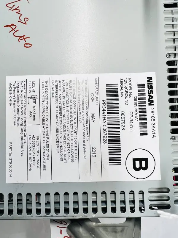 2013 2014 2015 2016 NISSAN PATHFINDER AM FM RADIO 6 CD PLAYER 281853ka1a TESTED - Image 11