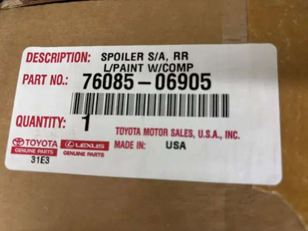 76085-06905 2018-2020 2021 2022 2023 TOYOTA CAMRY REAR OEM TRUNK SPOILER GENUINE - Image 13
