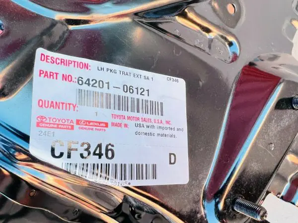 64201-06121 2017 TOYOTA CAMRY REAR RIGHT UPPER REIFORCED STAINER SUB ASSEMBLY - Image 5