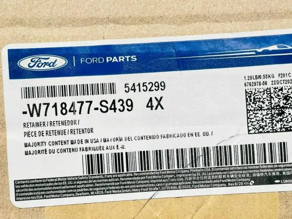 W718478-S439 2017 2018 2019 2020 FORD SUPER DUTY F250 F350 BED MOUNTING RETAINER - Image 7