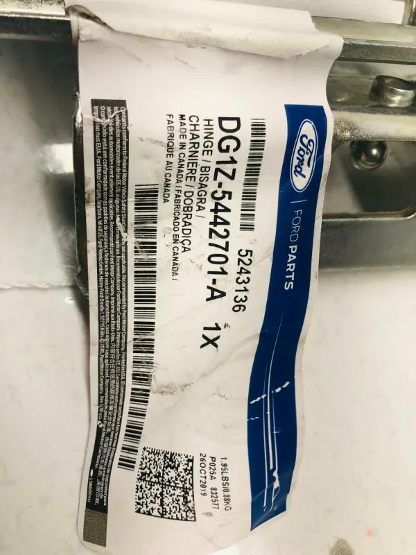 DG1Z5442701A 2010-2018 2019 FORD TAURUS LEFT TRUNK LID HINGE POLICE INTERCEPTOR