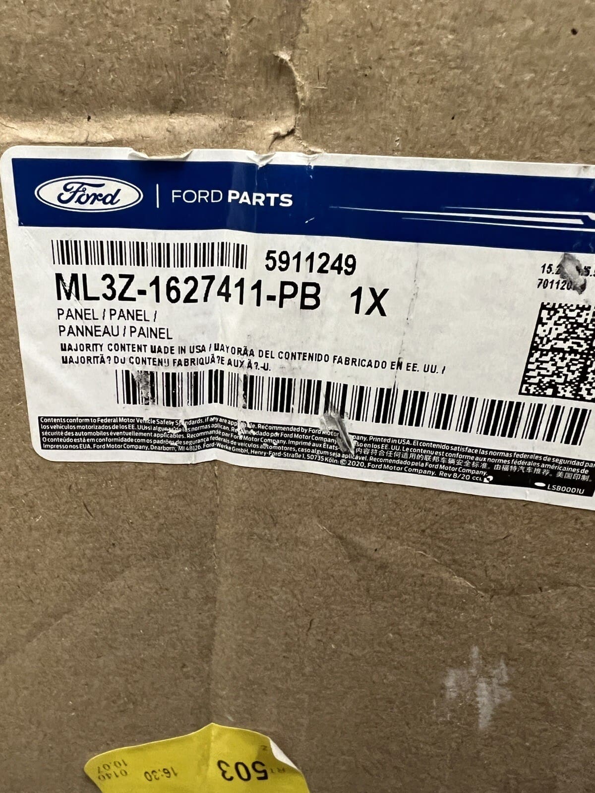 2021 2022 2023 FORD F150 REAR LEFT CREW CAB DOOR PANEL OEM GENUINE ML3Z1627411PB - Image 2