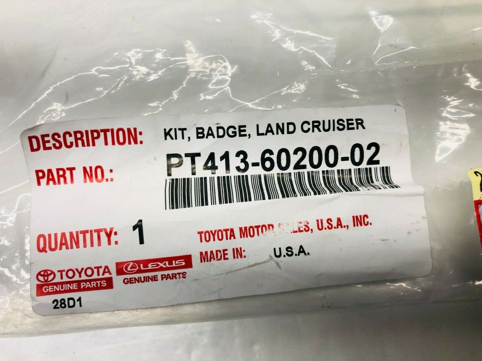 2020 2021 TOYOTA LAND CRUISER SIDE EMBLEM NAME TAG ONLY 1 PT413-60200-02 - Image 6