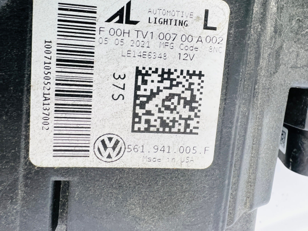 561941005F 2016 2017 2018 2019 VW PASSAT HALOGEN FRONT LEFT OEM HEADLIGHT - Image 7