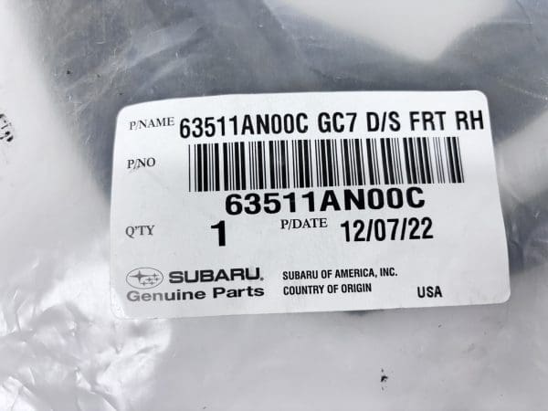 OEM 2020-2023 2024 2025 SUBARU LEGACY FRONT RIGHT DOOR WEATHERSTRIP 63511an00c - Image 3