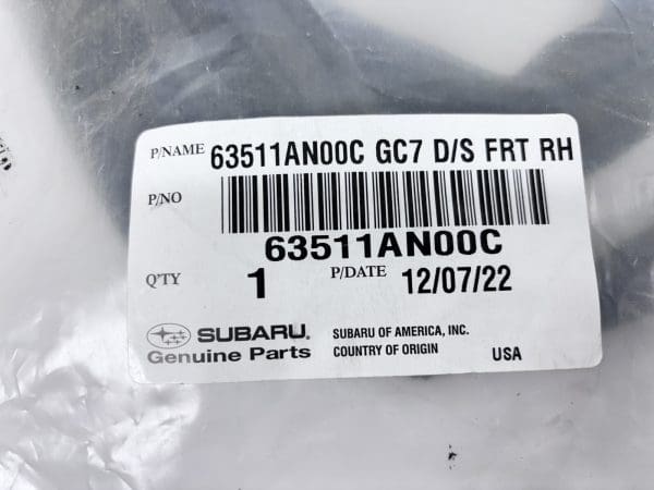 OEM 2020-2023 2024 2025 SUBARU LEGACY FRONT RIGHT DOOR WEATHERSTRIP 63511an00c - Image 4