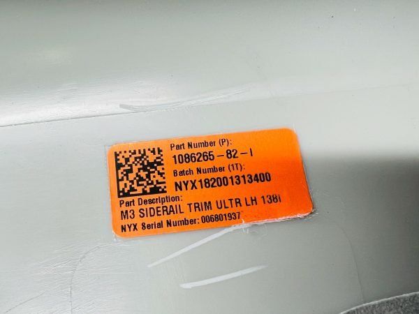 2017-2022 TESLA MODEL 3 REAR LEFT C PILLAR RAIL COVER ULTRA SUEDE 1086265-82-1 - Image 10