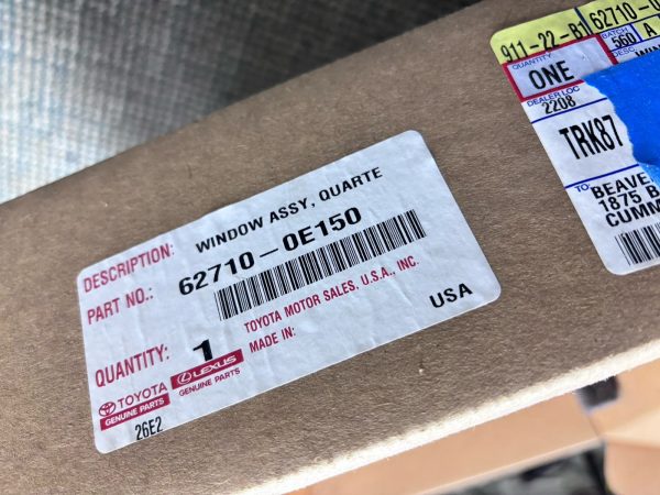 OEM 62710-0E150 2014-2017 2018 2019 Toyota Highlander Rear Right Quarter Glass - Image 12